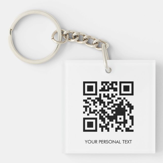 Personalized QR Website Access Modern Link Design Keychain (Front)