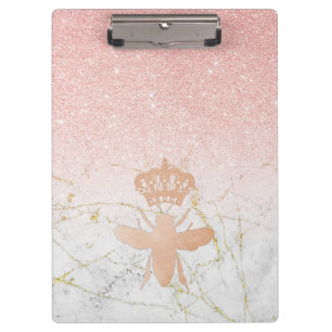 Personalized QUEEN BEE Rose Gold Large Clipboard