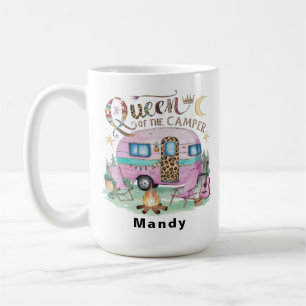Personalized "Queen of the Camper" Glamping Coffee Mug