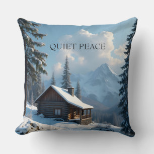 Personalized Quiet Peace Cabin 1 Throw Pillow