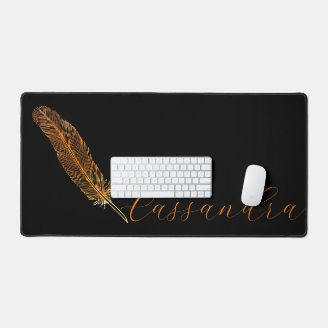 Personalized Quill Pen  Desk Mat (Keyboard & Mouse)