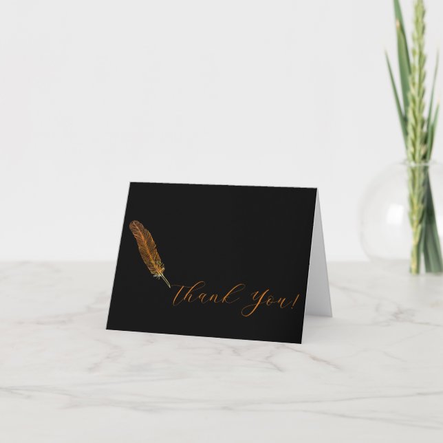 Personalized Quill Pen Thank You Card (Front)