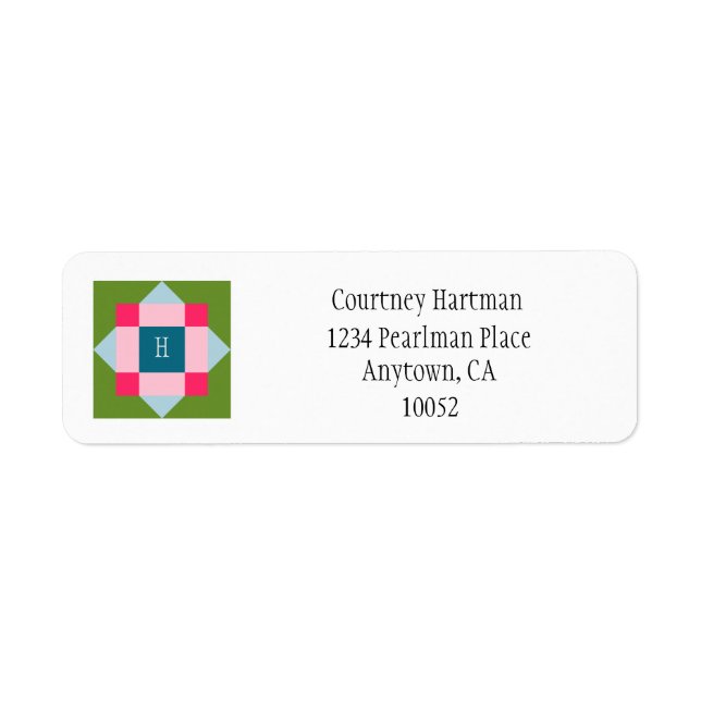 Personalized Quilt Block Return Address Labels (Front)