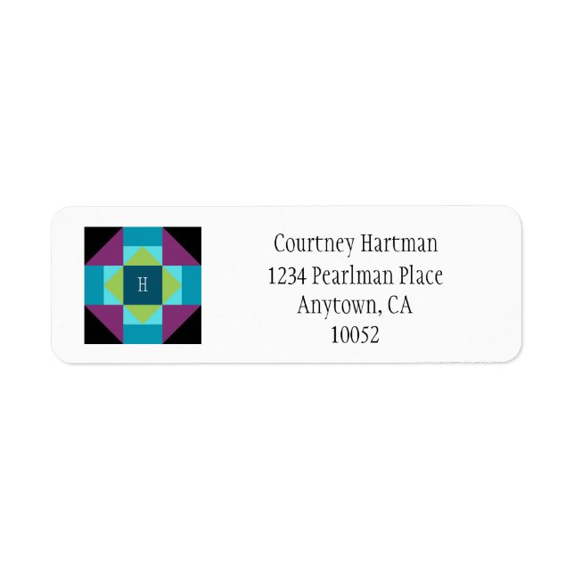 Personalized Quilt Block Return Address Labels (Front)