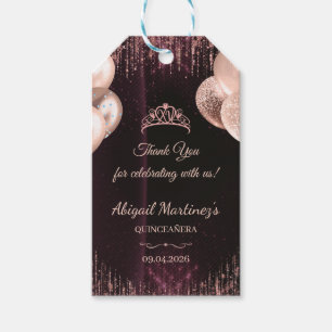 Personalized Quinceañera Gift Tags   Custom favor 