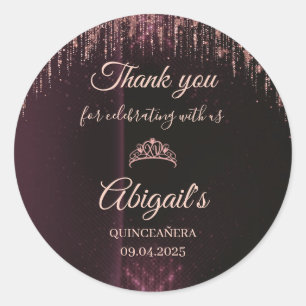 Personalized Quinceañera Stickers   Custom Name & 