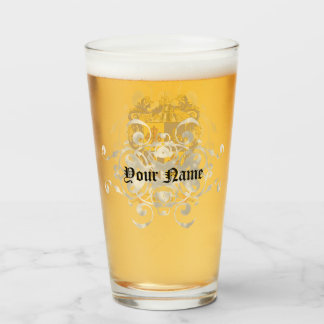 Personalized Quintana Surname Shield of Arms Glass