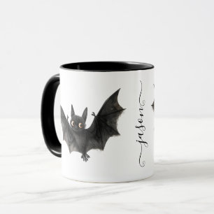 Personalized Quirky Halloween Bat Coffee Mug
