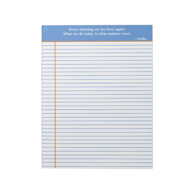 Personalized Quotation Notepad, Blue & Orange Notepad (Rotated)