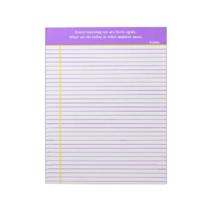 Personalized Quotation Notepad, Purple & Yellow Notepad