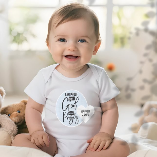 Personalized Quote God Answers Prayers  Baby Bodysuit (Personalized Quote God Answers Prayers Baby Bodysuit)
