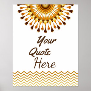 Personalized Quote Gold Vintage Lotus Flower Poster