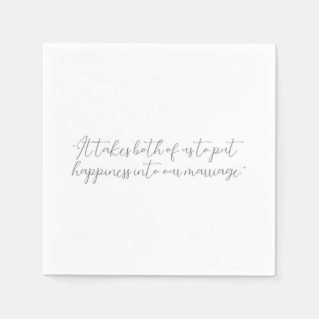 Personalized Quote or Song Lyric Wedding Napkin (Front)
