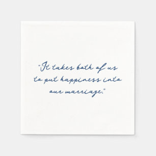 Personalized Quote or Song Lyric Wedding Napkin