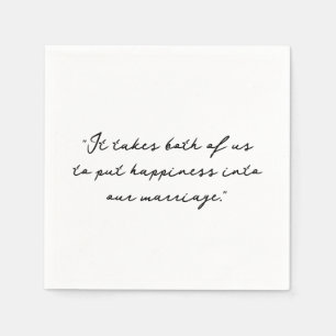 Personalized Quote or Song Lyric Wedding Napkin