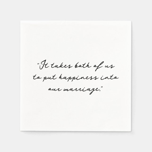 Personalized Quote or Song Lyric Wedding Napkin (Front)