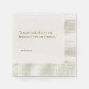 Personalized Quote or Song Lyric Wedding Napkin