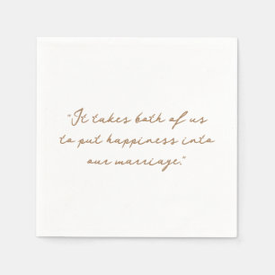 Personalized Quote or Song Lyric Wedding Napkin