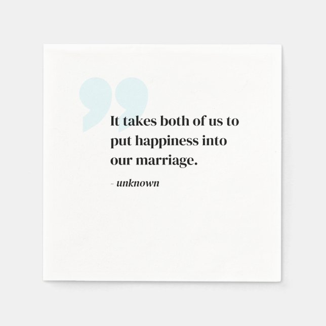 Personalized Quote or Song Lyrics Wedding Napkins (Front)