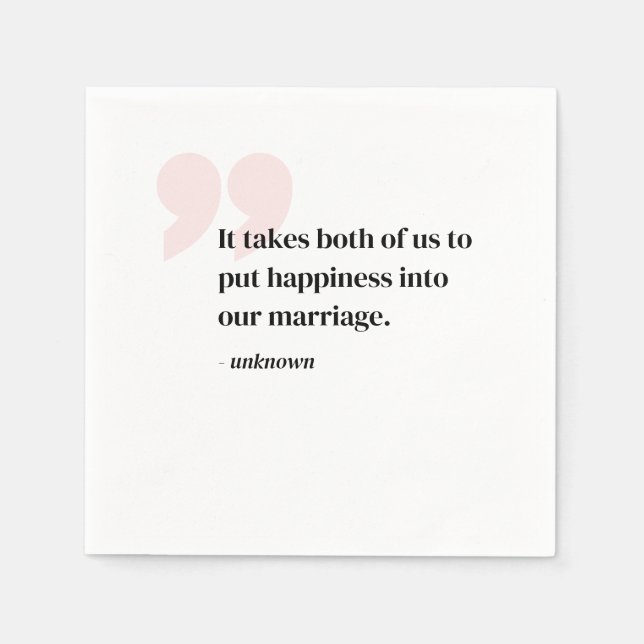 Personalized Quote or Song Lyrics Wedding Napkins (Front)