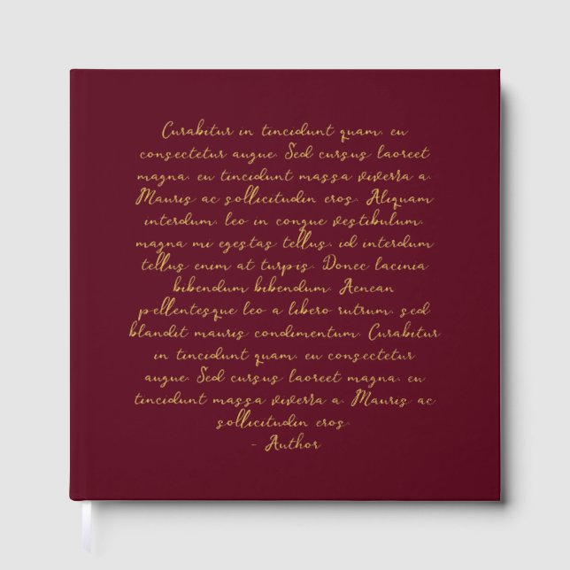 Personalized quote poem wedding vows guest book (Front)