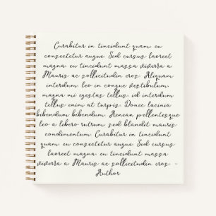 Personalized quote poem wedding vows notebook