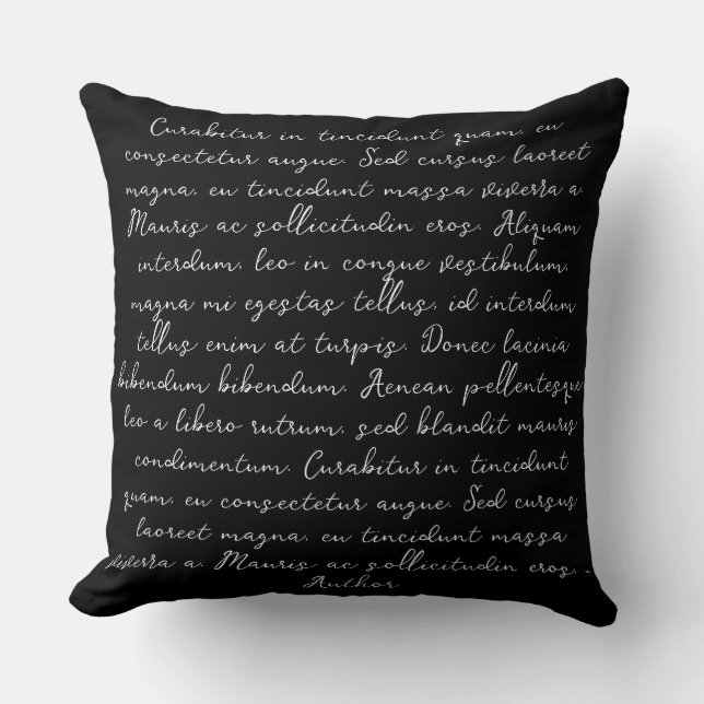 Personalized quote poem wedding vows throw pillow (Front)