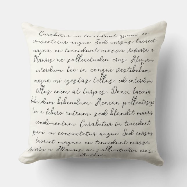Personalized quote poem wedding vows throw pillow (Front)