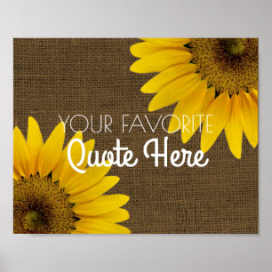Personalized Quote   Rustic Burlap Sunflowers Sign