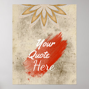 Personalized Quote Vintage Lotus Flower Custom Poster