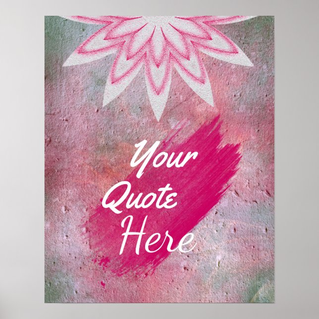 Personalized Quote Vintage Lotus Flower Custom Poster (Front)