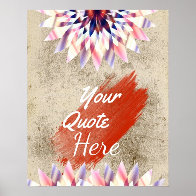 Personalized Quote Vintage Lotus Flower Custom Poster (Front)