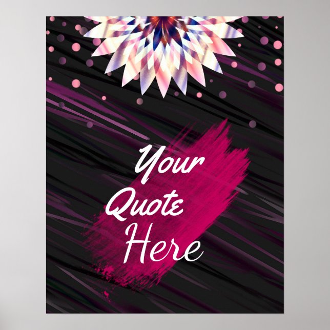 Personalized Quote Vintage Lotus Flower Custom Poster (Front)
