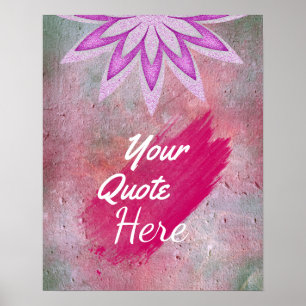 Personalized Quote Vintage Lotus Flower Custom Poster