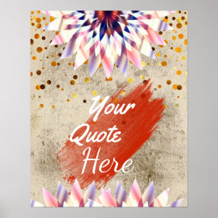 Personalized Quote Vintage Lotus Flower Custom Poster