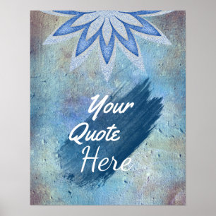 Personalized Quote Vintage Lotus Flower Custom Poster