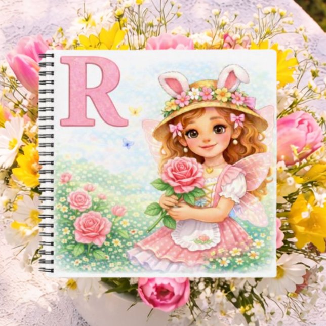 Personalized R Rose Gift for Girls Notebook (Creator Uploaded)