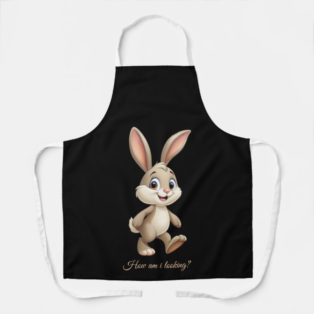 Personalized Rabbit Apron Cute Bunny Design  (Front)