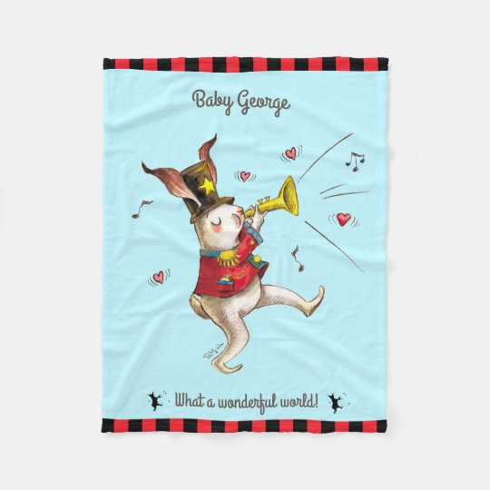 Personalized Rabbit Fleece Blanket