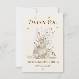 Personalized Rabbit Thank You Note Card
