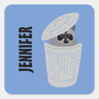 Personalized Raccoon in a Garbage Can