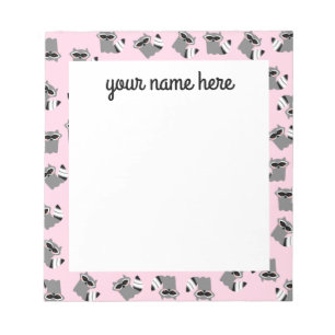 Personalized Raccoon Notepad