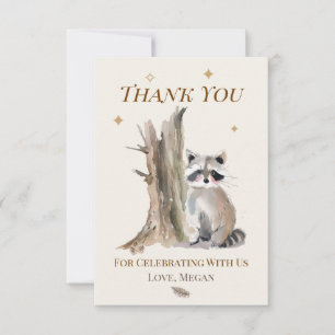 Personalized Raccoon Thank You Note Card