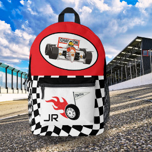 Personalized Race Car Back-to-Schoo Boys Gift Printed Backpack