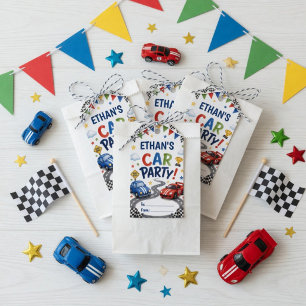 Personalized Race Car Birthday Gift Tags