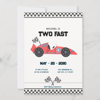 Personalized Race Car Birthday Invitation