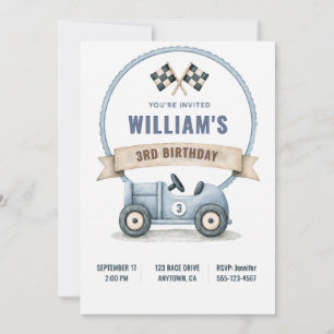 Personalized Race Car Birthday Invitation