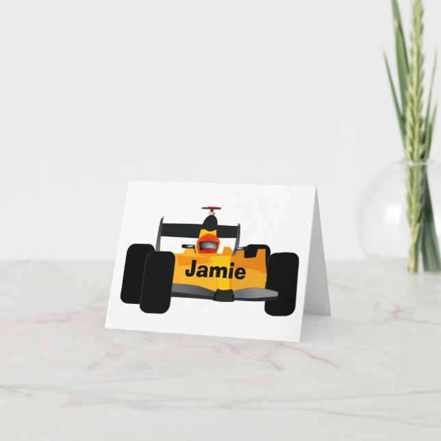 Personalized Race Car Birthday Party Gifts Card (Front)