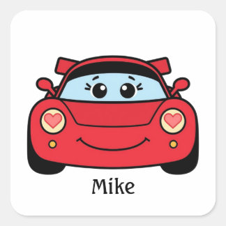 Personalized Race Car Valentine Sticker