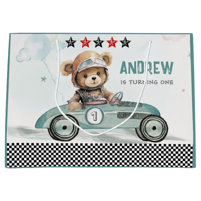  Personalized Racing Car Gift Bags (Front)
